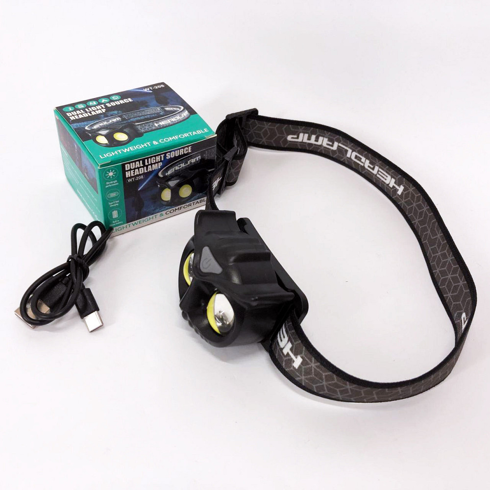Фонарик на голову с зарядкой WT208, Налобный фонарик bailong, Сверхмощный налобный фонарь PZ-64 Киев - изображение 5