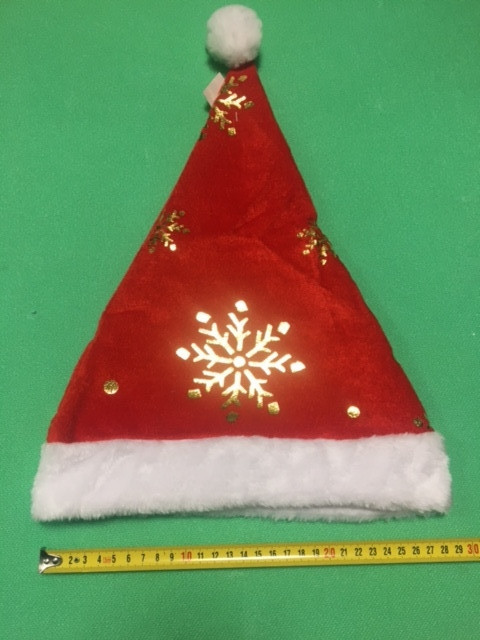 Новогодняя шапка со снежинками с мехом для детей и взрослых - размер окружности около 56 см, текстиль Киев - изображение 2