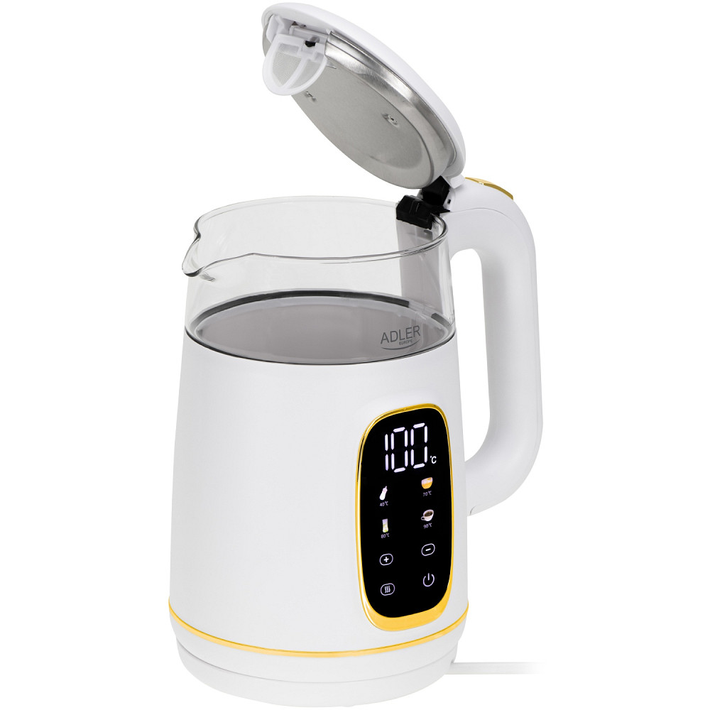 Електрочайник Adler AD 1305 white gold 1850-2200Вт/ 1.7л/ скло/ встановлення температури/ Вінниця - фото 3