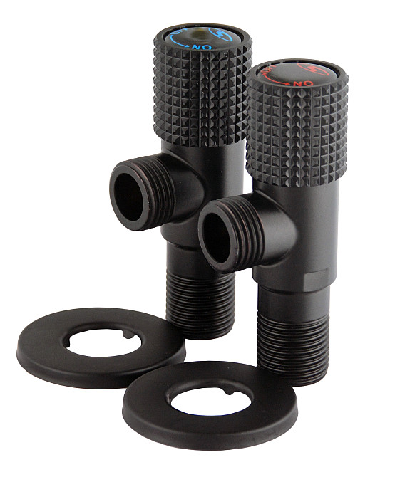 !!Набір кранів кутових кераміка SOLOMON EXCLUSIVE 1/2″X1/2″ 9889 BB (BLACK/BLACK) (комплект2шт.) Тернопіль - фото 7