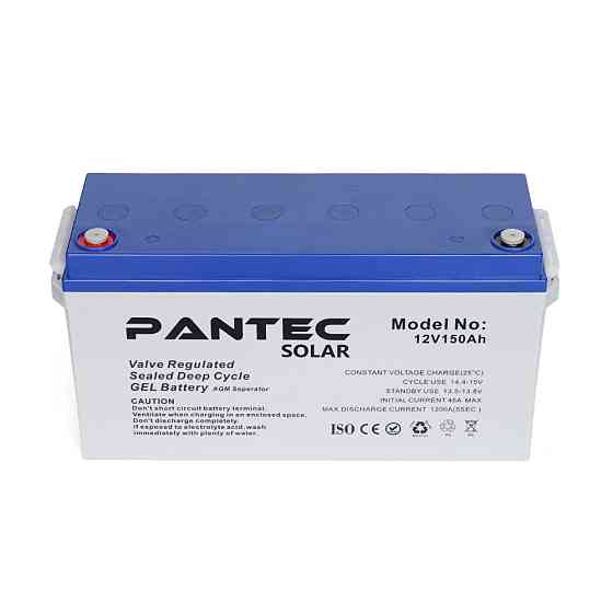 Акумуляторна батарея PANTEC  150-12 GEL 12V 150 Ah (483 x 170 x 238), 43.6 kg Grey Q1/48 Київ