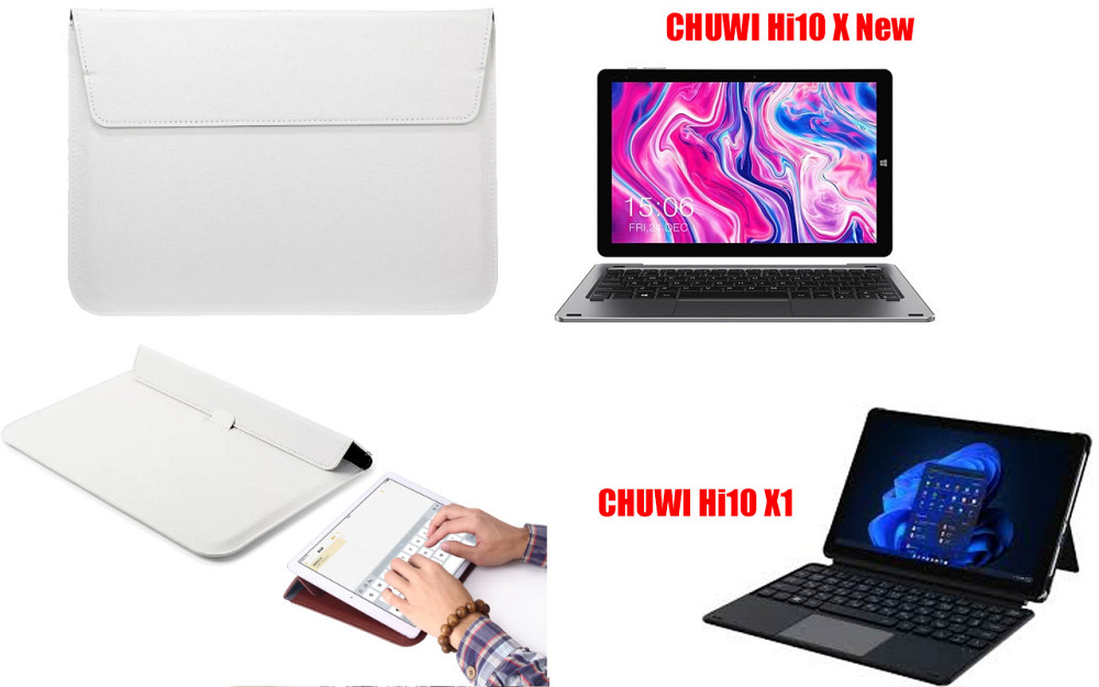 Чохол-конверт VitoCase для Chuwi Hi10 X New, з функцією підставки для планшета Чорний Білий Київ - фото 1