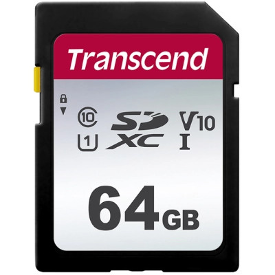 Карта памяти Transcend 64GB SDXC class 10 UHS-I U1 V10 (TS64GSDC300S) Винница - изображение 1