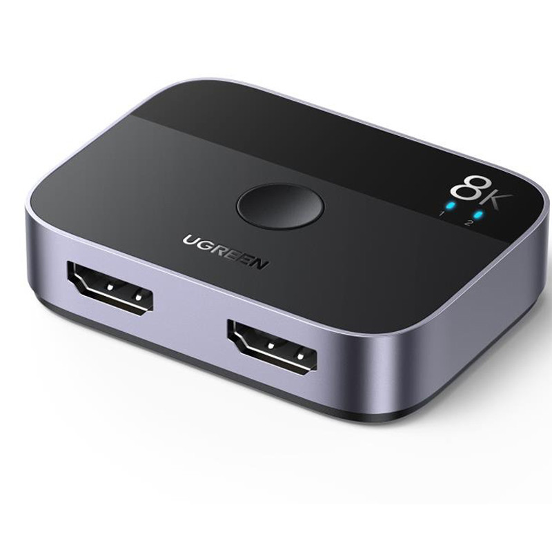 Перемикач HDMI на 2 входи сплітер Ugreen, 8K, 4K, 2,1 Гц CM561 90385 (Сірий) Николаев - изображение 1