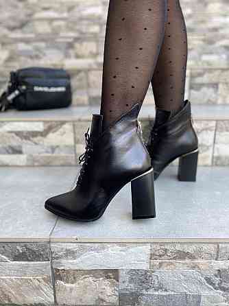 Wright Черевики жіночі WRIGHT чорні натуральна шкіра каблук 10см 35р.36р.37р.38р. (4190) Коломыя