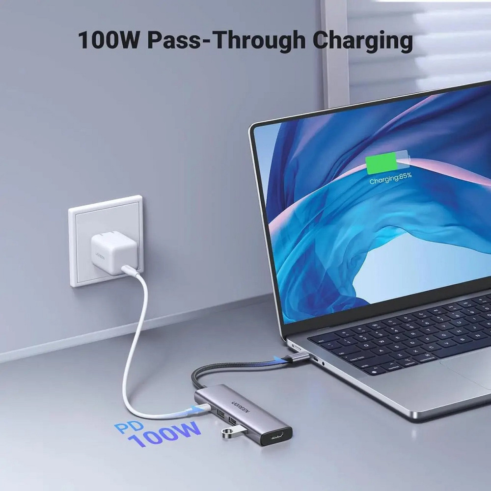 UGREEN USB-C Хаб з HDMI та 3 USB 3.0 Київ - фото 7