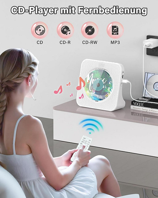 Аудіосистема Greadio KC-806 CD-плеер з пультом, світлодіодним екраном, FM-радіо, AUX/USB, HiFi-динаміком з Німеччини Дніпро - фото 11