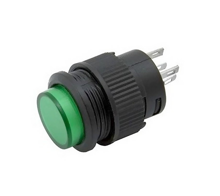 Кнопка нажимная R16-503AD ON-OFF Зелёная LED Daier Полтава - изображение 1