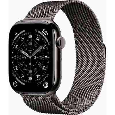 Смарт-часы Apple Watch Series 11 GPS + Cellular 46mm Slate Titanium Case with Slate Milanese Loop - M/L (MFD44RK/A) Винница