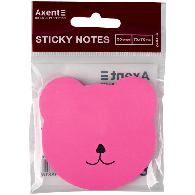Папір для нотаток Axent з клейким шаром Bear 70х70мм,50 аркушів (2444-01-A) Вінниця - фото 2