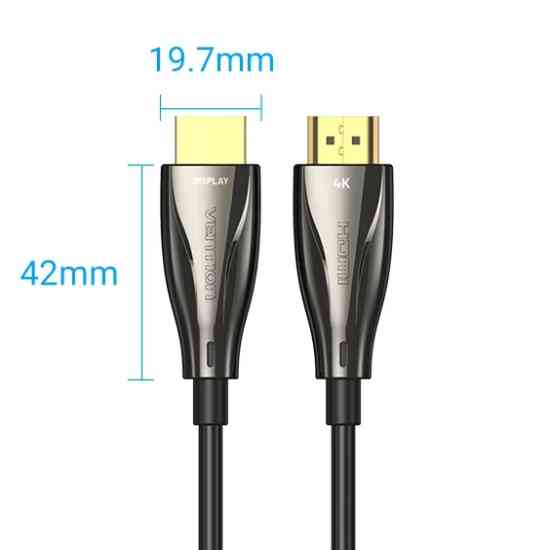 Кабель HDMI M - M, 30.0 м, V2.0, Optical 4K 60Гц 18Gbps Dolby 7.1 PVC Black Zinc Alloy Vention Винница