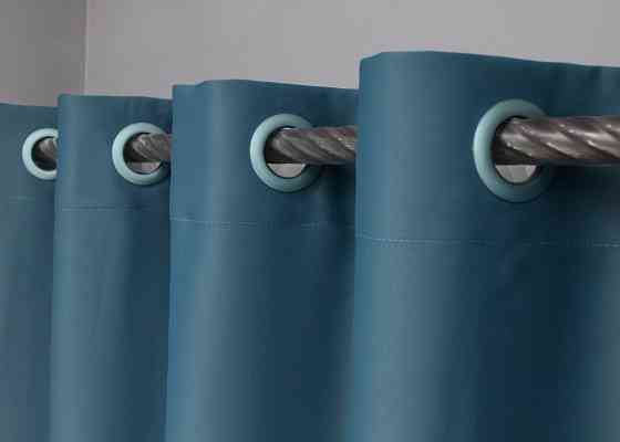 Комплект штор на люверсах VR-Textil Midnight № 1675ш 150х270 см 2 шт Синій (37-0200) Київ