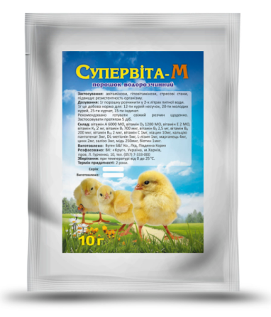 "Супервіта-М" - вітамінно-мінеральний комплекс для с\г птиці, 100 г (Круг) Вінниця