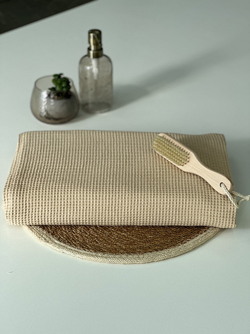 Вафельний рушник Ideal Textile 100х150 см 220 г/м2 (56861026) Бежевий Чернівці - фото 2