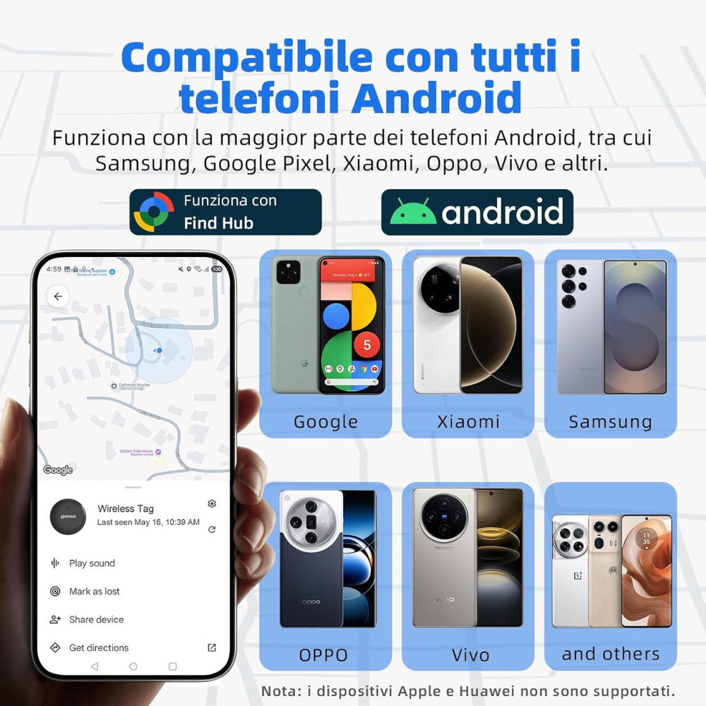 Смарт-трекеры CHZWAN для Android Google Find Hub, Bluetooth, IP67, CR2032, для ключей и багажа, 4 шт., черные белые Киев - изображение 3