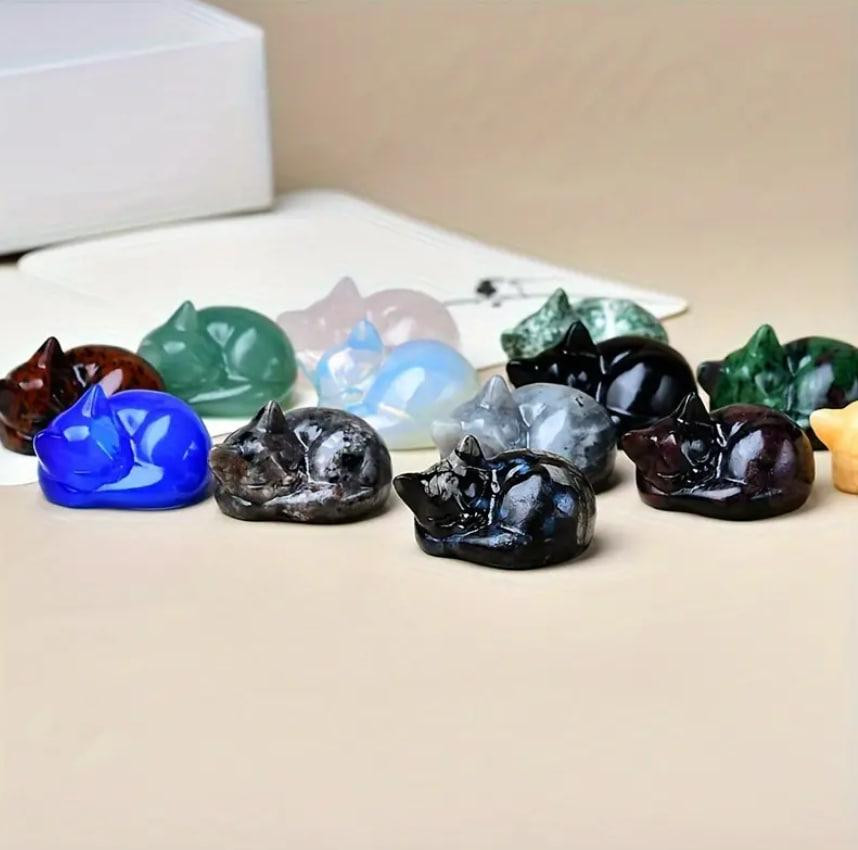 Фигурка кота из натурального желтого кальцита, 40 мм. Киев - изображение 3