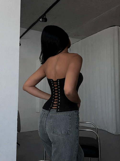 Жіночий базовий корсет костюмка Lux Чорний, 44/46 Одеса - фото 4