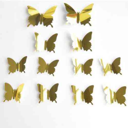 Золоті метелики дзеркальні для дому - 12шт. Київ