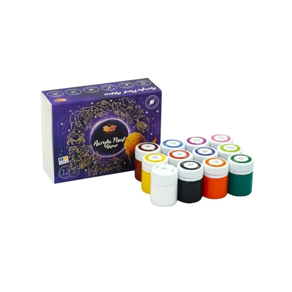 Набор акриловых красок 851202, 12 цветов по 20 мл Винница - изображение 2