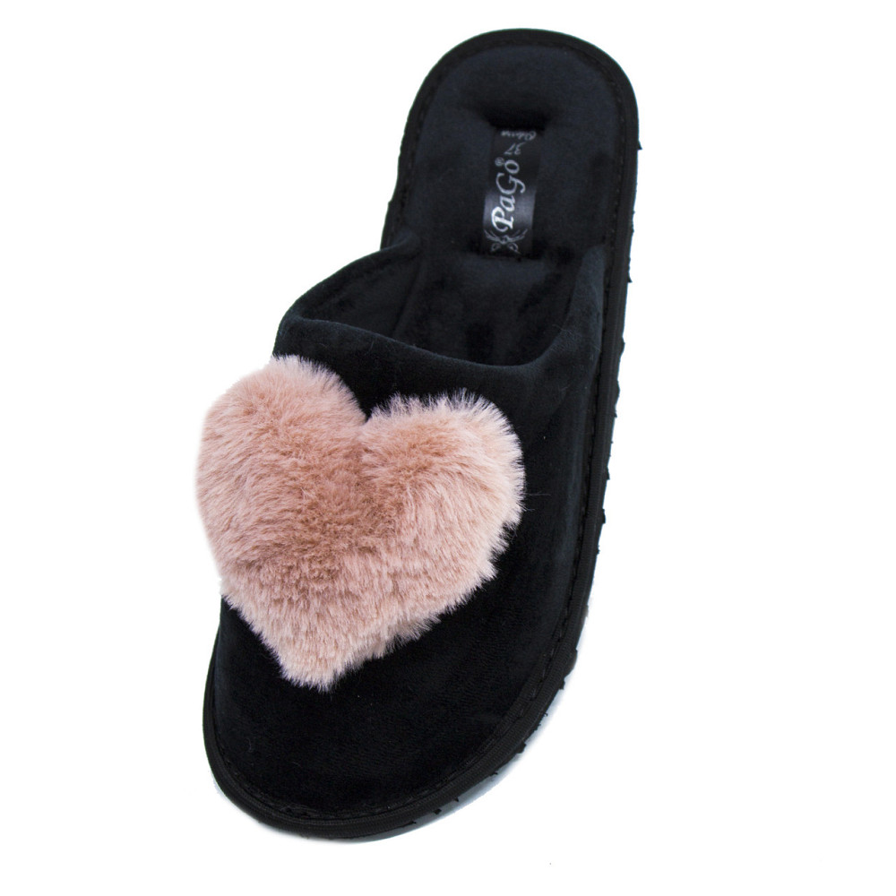 Капці жіночі домашні з серцем "Розове серце" велюр Тапки теплі із закритим носком для дому Одеса - фото 10