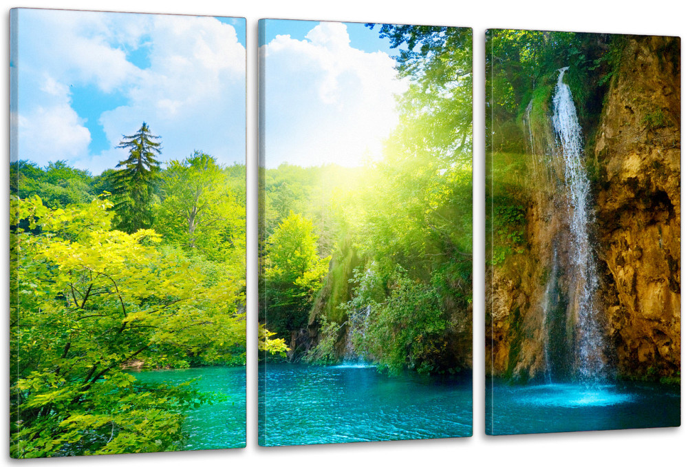 Модульная картина в гостиную / спальню  Водоспад     ART-287_3A 70х130 см Киев - изображение 1