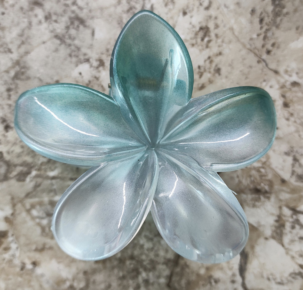 Заколка-крабік квітка 8 см Блакитний Смела - изображение 1