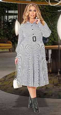 Красивое платье плиссе большого размера юбкой плиссе и поясом (54) Киев