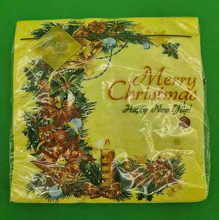 Новогодняя бумажная салфетка (ЗЗхЗЗ, 20шт) LuxyНГ Очаровующий веночек(1234) (1 пачка) Харьков