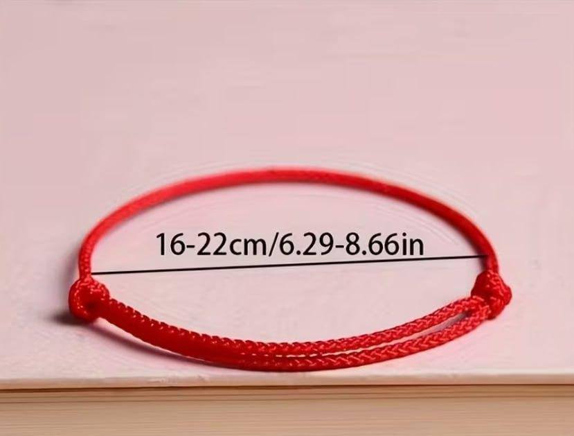 Набір 3 червоні браслети нитка на руку, браслет оберіг червона нитка від пристріту, регульований браслет Київ - фото 3