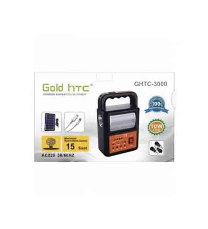 Фонарик с солнечной панелью и режимом PowerBank HTC Ghtc-3000 10W портативный аккумуляторный фонарь Каменец-Подольский
