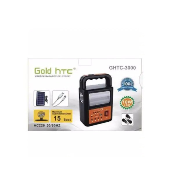 Фонарик с солнечной панелью и режимом PowerBank HTC Ghtc-3000 10W портативный аккумуляторный фонарь Каменец-Подольский - изображение 3