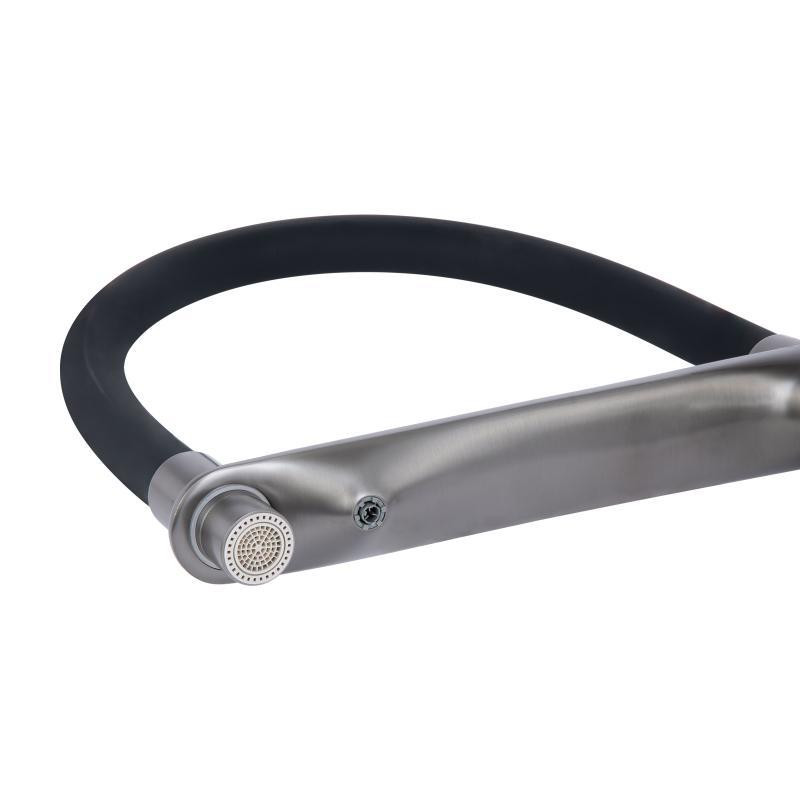 Смеситель для кухни Qtap Vlasta New с гибким изливом с подключением для питьевой воды Gunmetal Black PVD Харьков - изображение 6