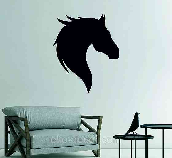 Декоративное настенное Панно «Лошадь», Декор на стену 90*75 см, Черный Киев