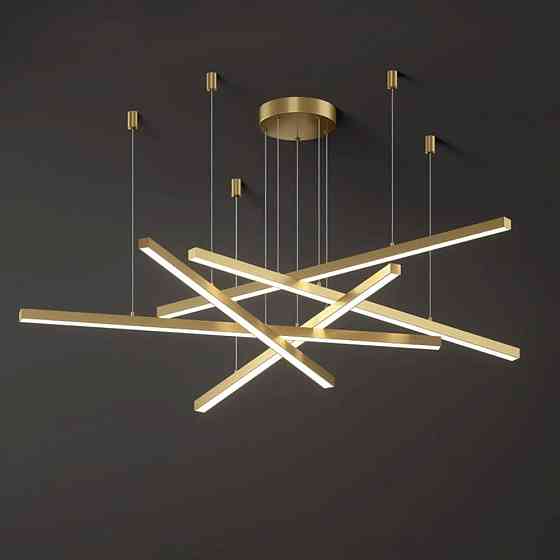 Люстра світлодіодна стельова PJ853 з пультом (Golden) 80х4см Київ