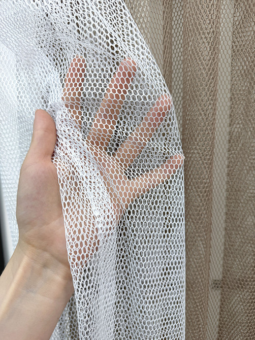 Кухонні шторки VR-Textil № 101к з підв'язками Какао з бежевим 350х170 см (52-1225) Київ - фото 6
