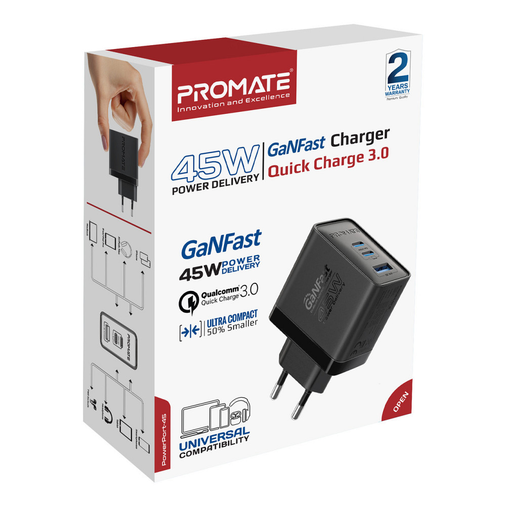Зарядний пристрій Promate PowerPort 45W Black ( Чорний ) Харьков - изображение 6