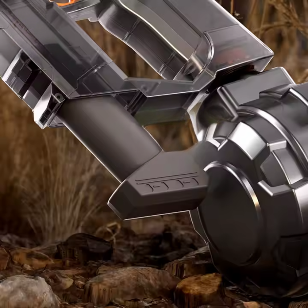 Электрический водный пистолет UZI, аккумуляторный бластер с подсветкой, звуковыми эффектами и прицелом, синий Каменец-Подольский - изображение 5