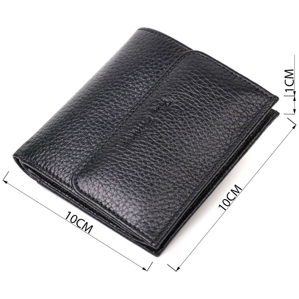 Компактный женский кошелек с вместительной монетницей на кнопке из натуральной кожи Черный (Tony Bellucci) Киев - изображение 7