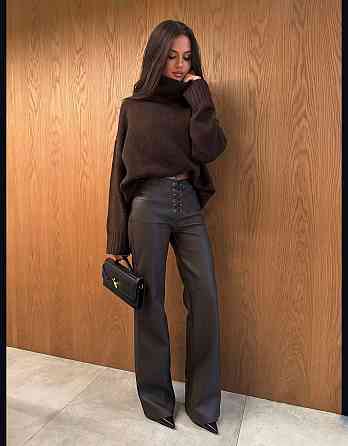 Женские кожанные штаны на шнуровке Одесса