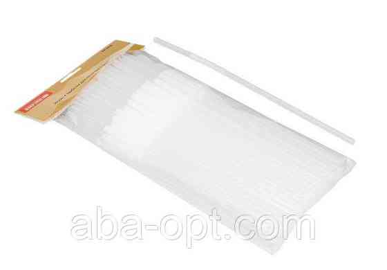 Трубочка пластиковая с изгибом белого цвета L 26 см ( 100 шт) Одесса