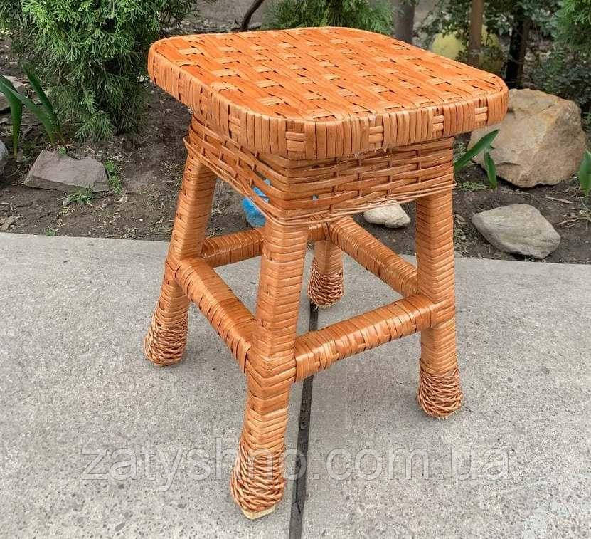 Стільчик низький плетений кавовий Київ - фото 10