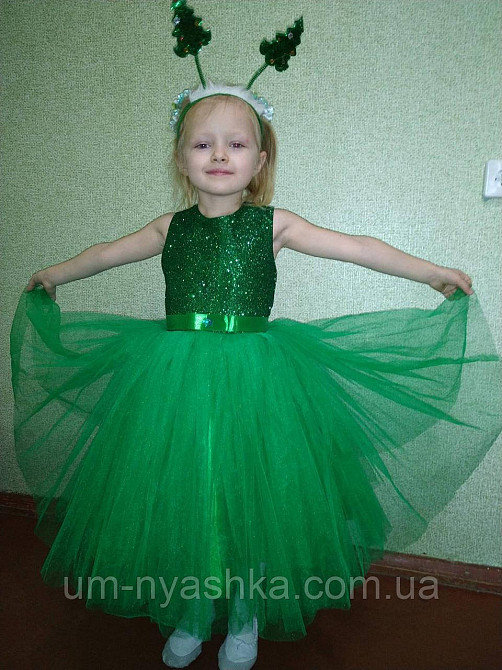 Зелене дитяче пишне плаття Ялинка з блискітками Кривий Ріг - фото 4