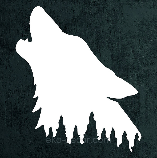 Декоративное настенное Панно «Волк», Декор на стену 90*78 см, Белый Киев - изображение 4