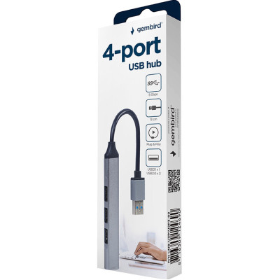 Концентратор Gembird USB-A to USB 3.1 Gen1 (5 Gbps), 3 х USB 2.0 (UHB-U3P1U2P3-02) Вінниця - фото 3