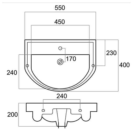 УМИВАЛЬНИК RADO 55 WB-RA-55 Київ