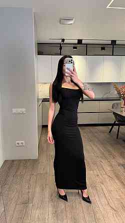 Женское вечернее элегантное длинное платье кулир Черный, 46/48 Одесса