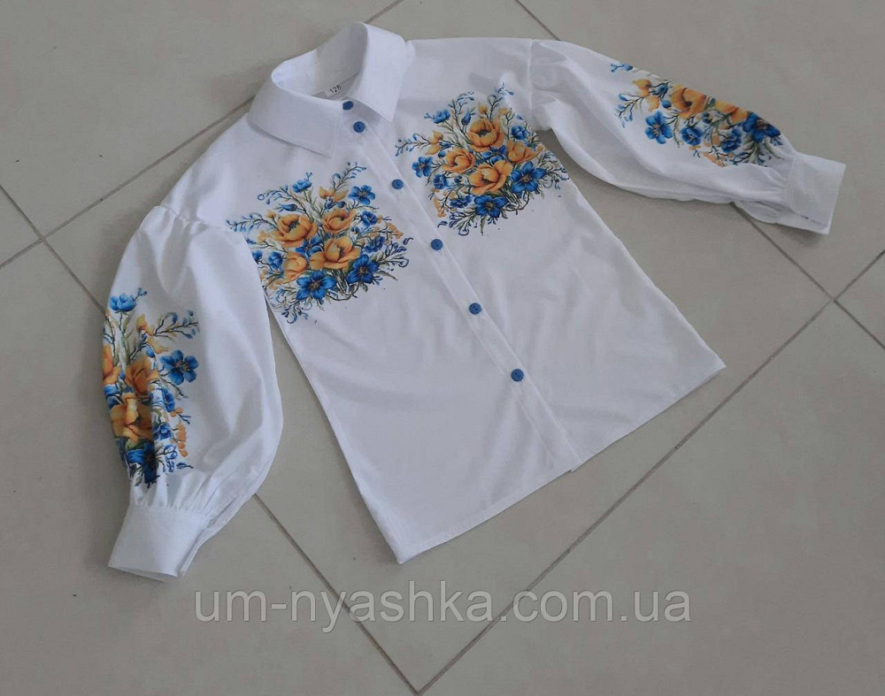 Красивая школьная блузка с  длинным рукавом р.116-134 Кривой Рог - изображение 2