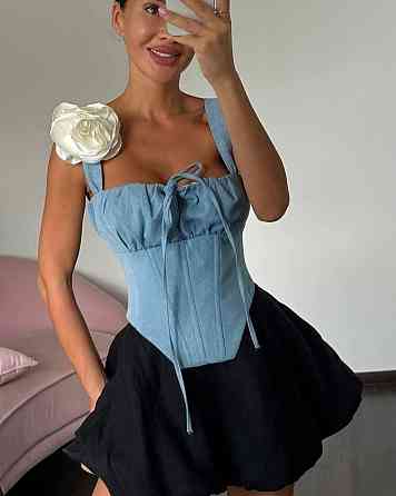 Жіночий стильний романтичний корсет з акцентом на талію стрейч+гіпюр Одеса