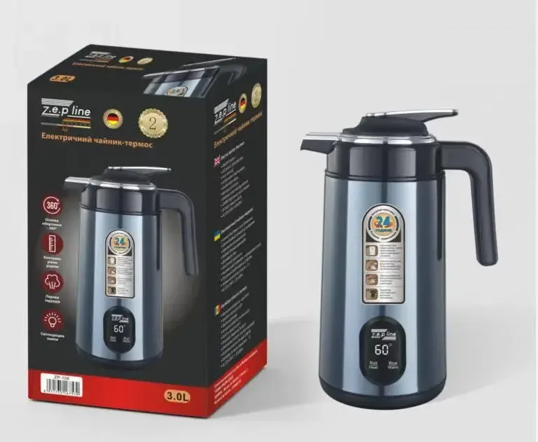 Promotec Бордо Электрочайник термос Zepline ZP-123-R 3л 2200 Вт Коломия - фото 6