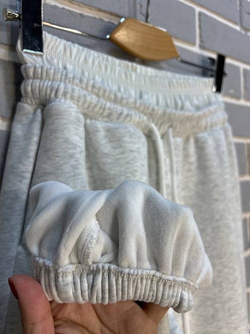 Штани жіночі W 6632 спортивні джоггери утеплені подвійна біла резинка на талії світло сірі, світло-сірий, L Київ - фото 15